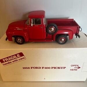 Red 1956 Ford F-100 Pickup 1.24 scale diecast car from the Danbury Mint